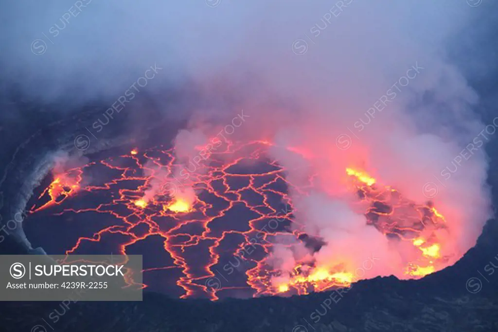 January 21, 2011 - Active lava lake in pit crater, Nyiragongo Volcano, Democratic Republic of the Congo.