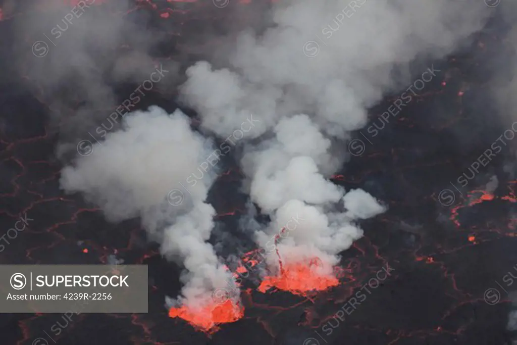 January 21, 2011 - Small fountains in lava lake, Nyiragongo Volcano, Democratic Republic of the Congo.