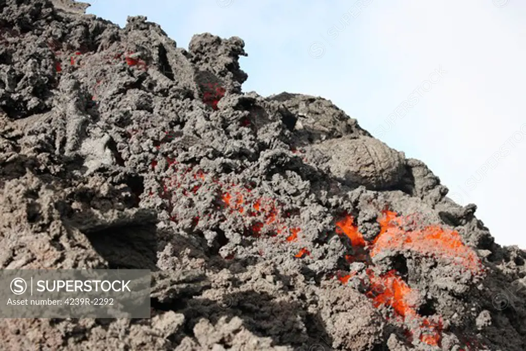 December 23, 2007 - Lava flow on the flank of Pacaya volcano, Guatemala.