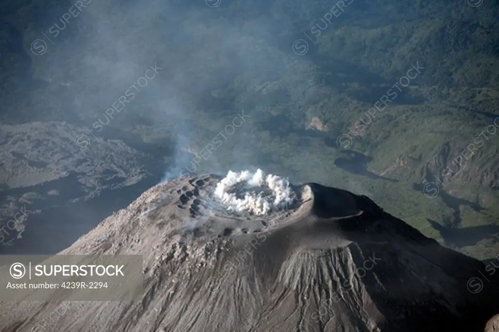 December 26, 2007 - Eruption through ring fissure at summit of Santiaguito dome complex, Santa Maria volcano, Guatemala.
