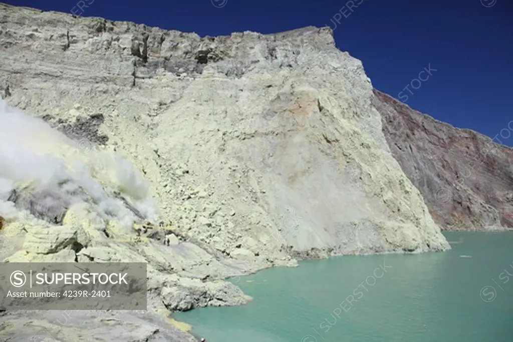 August 13, 2011 - Acidic crater lake, Kawah Ijen volcano, Java, Indonesia.