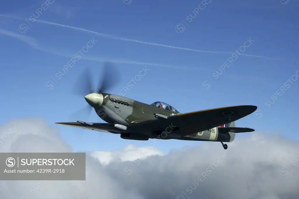 Boras, Sweden - Supermarine Spitfire Mk.XVI fighter warbird of the Royal Air Force.