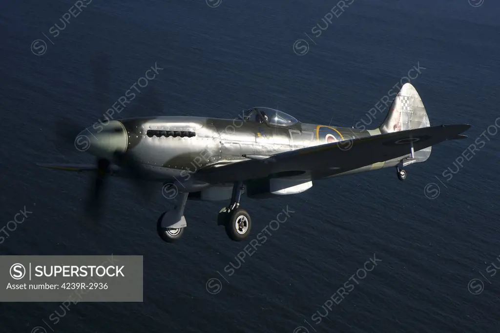 Angelholm, Sweden - Supermarine Spitfire Mk. XVIII fighter warbird.