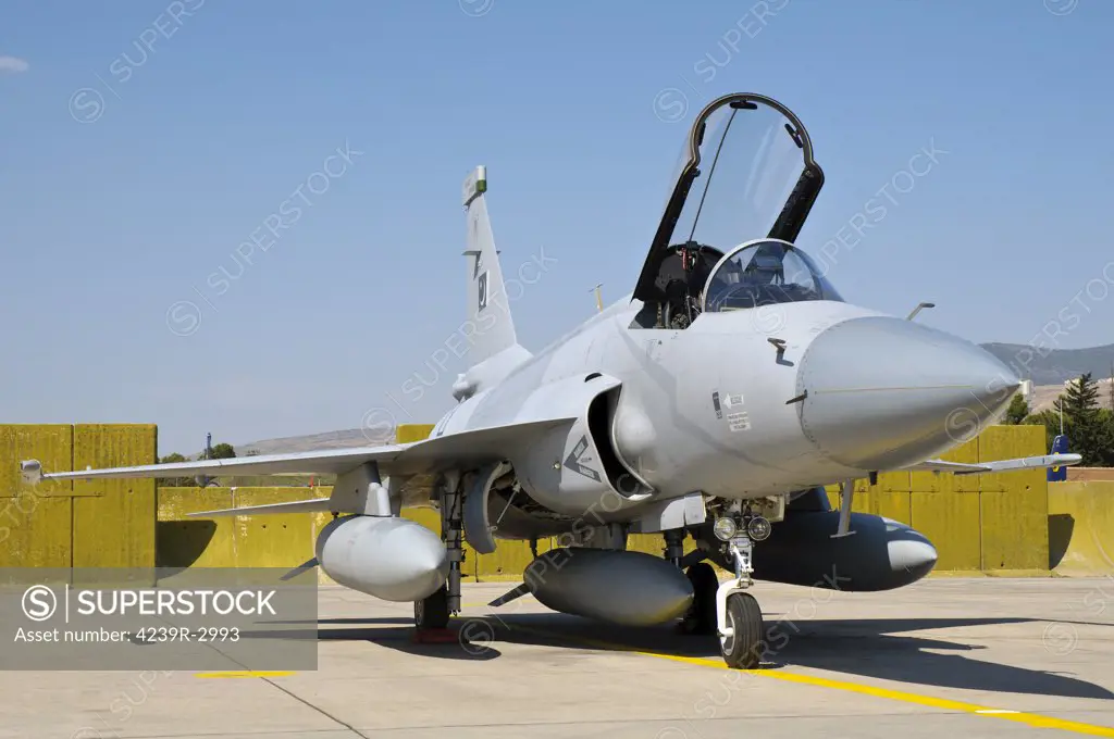 A JF-17 Thunder of the Pakistan Air Force at the Izmir Air Show 2011 in Turkey, celebrating 100 years of the Turkish Air Force.