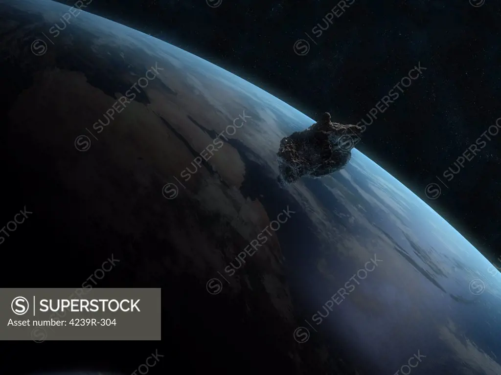 Asteroid in front of the Earth