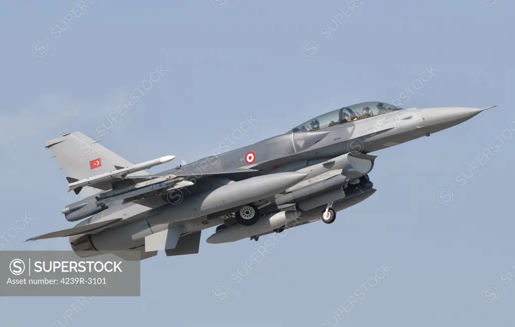 The first of 30 new Turkish-built F-16's by the Turkish Aerospace Industries and Lockheed Martin near Ankara, Turkey.  The aircraft is seen for the first time at the Izmir Air Show 2011 in Turkey, celebrating 100 years of the Turkish Air Force.