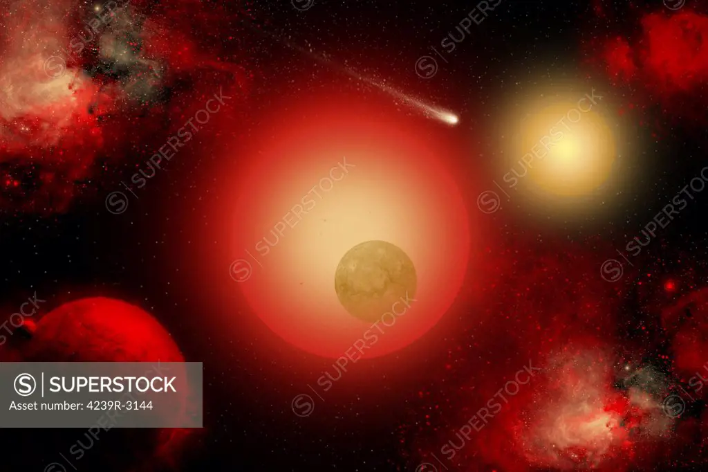 A distant binary star system located within The Milky Way.
