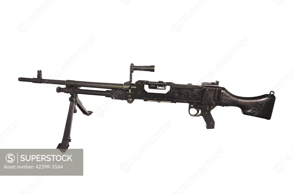Belgian FN MAG 7.62mm general purpose machine gun.