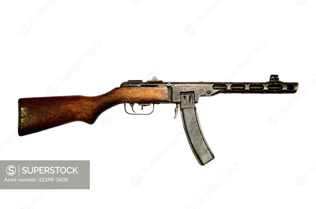 Russian PPSh-41 submachine gun, 1941 era.