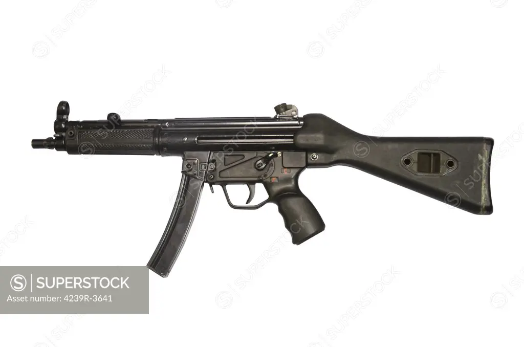 Heckler and Koch 9mm MP5 submachine gun.