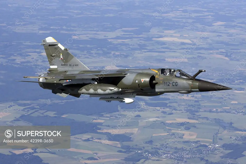 June 12, 2009 - Mirage F1CR of the French Air Force over France, east of the city of Tours. The Mirage F1CR is a dedicated reconnaissance fighter plane that also have secondary air-to-ground and air-to-air task.