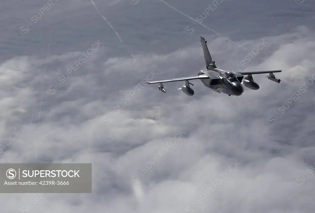 A Luftwaffe Tornado IDS over northern Germany during fueling training with a KC-135R of the 100th ARW, United States Air Force Europe.