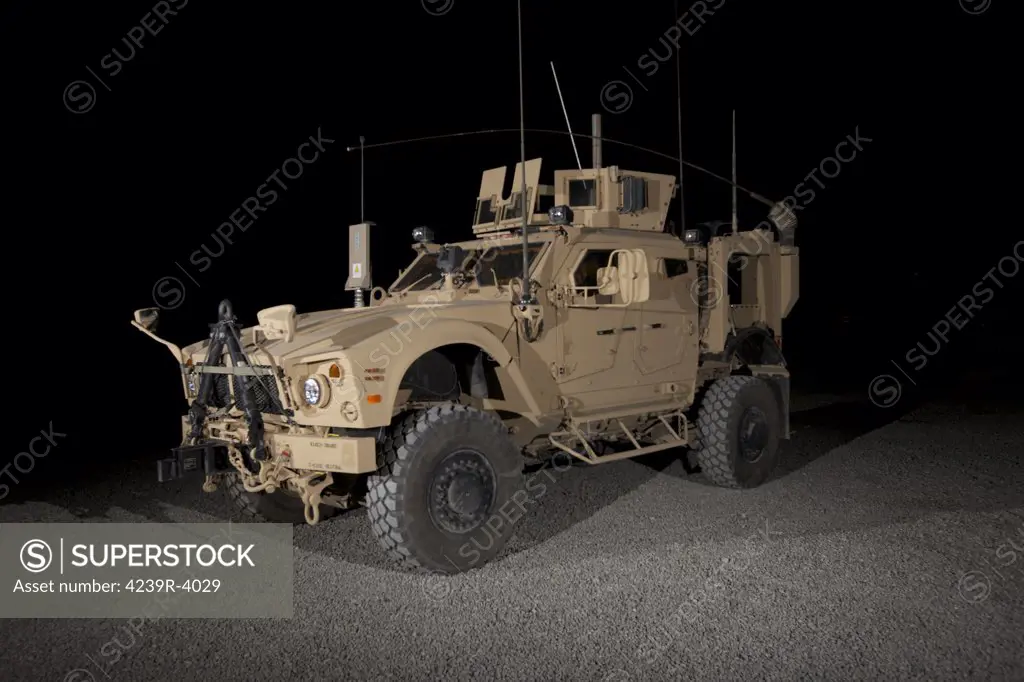 The Oshkosh M-ATV is an MRAP (Mine Resistant Ambush Protected) vehicle now commonly found in Afghanistan.