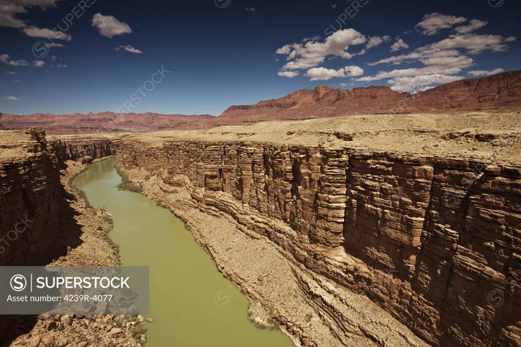 A view of Marble Canyon from Navajo Bridge, Arizona, USA.