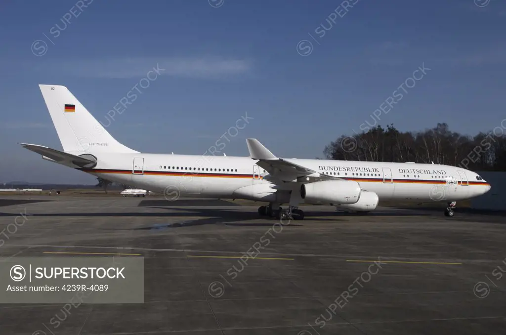 Cologne Airfield, Germany - An Airbus 340 acting as Air Force One for the German Air Force.