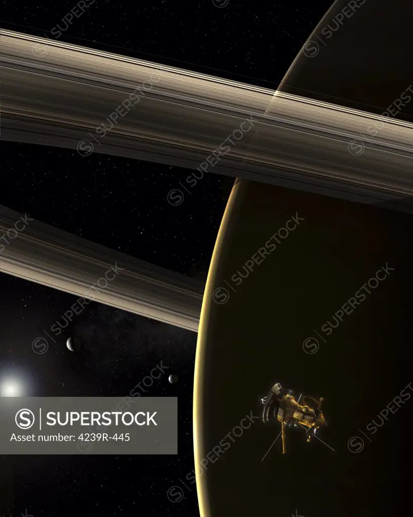 The Cassini spacecraft witnesses a shrunken sun break over Saturn