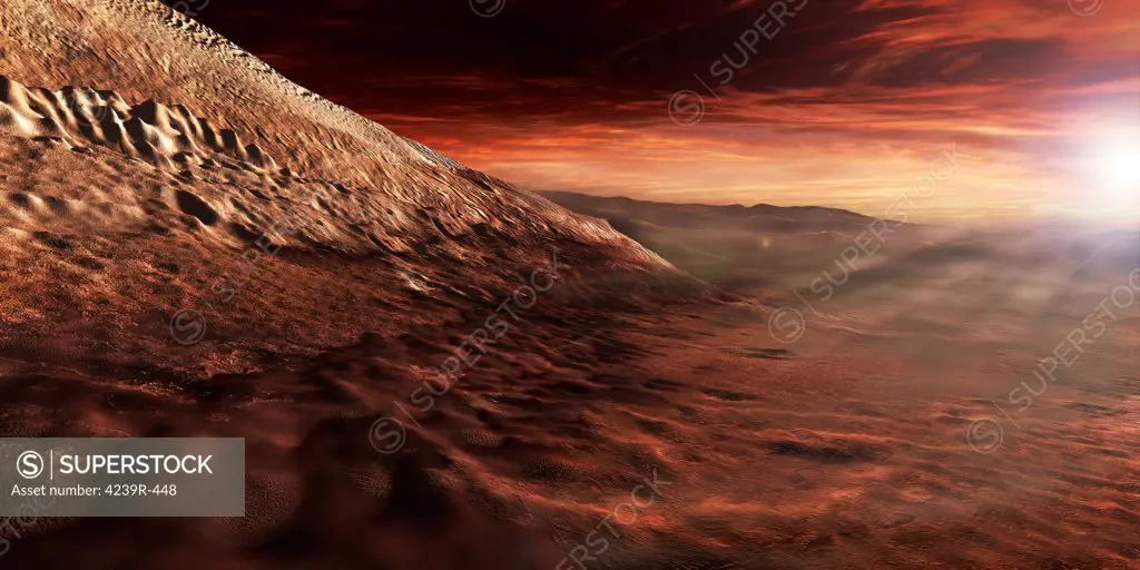 Dark dunes march along the floor of Gale Crater, resting on the lower reaches of the crater's central mound