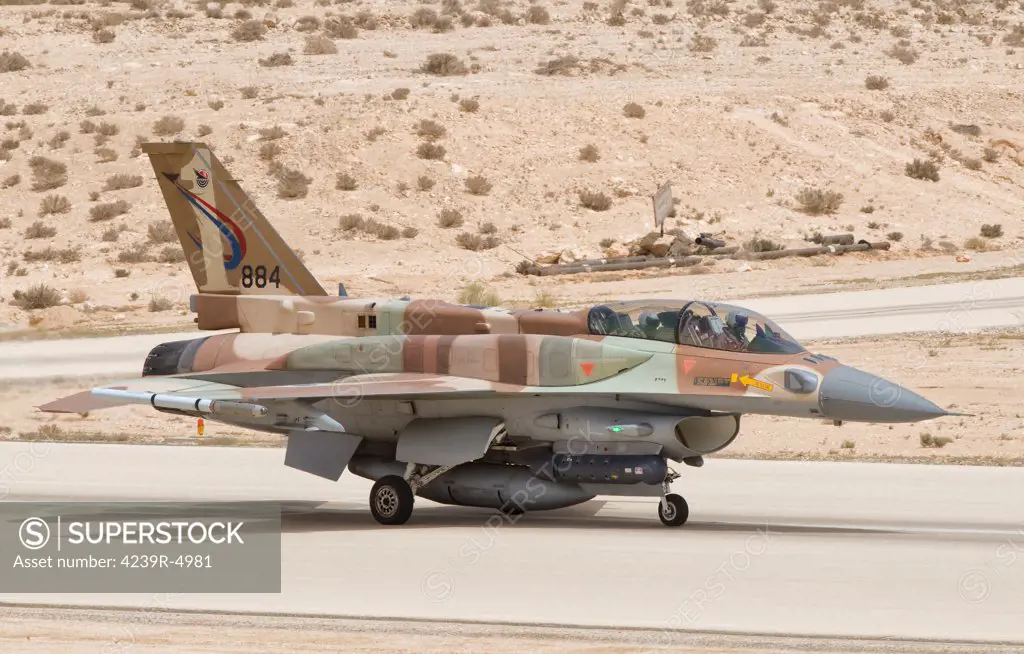 Lockeed Martin F-16I Sufa Fighting Falcon of the Israeli Air Force, Ramon Air Base, Israel.