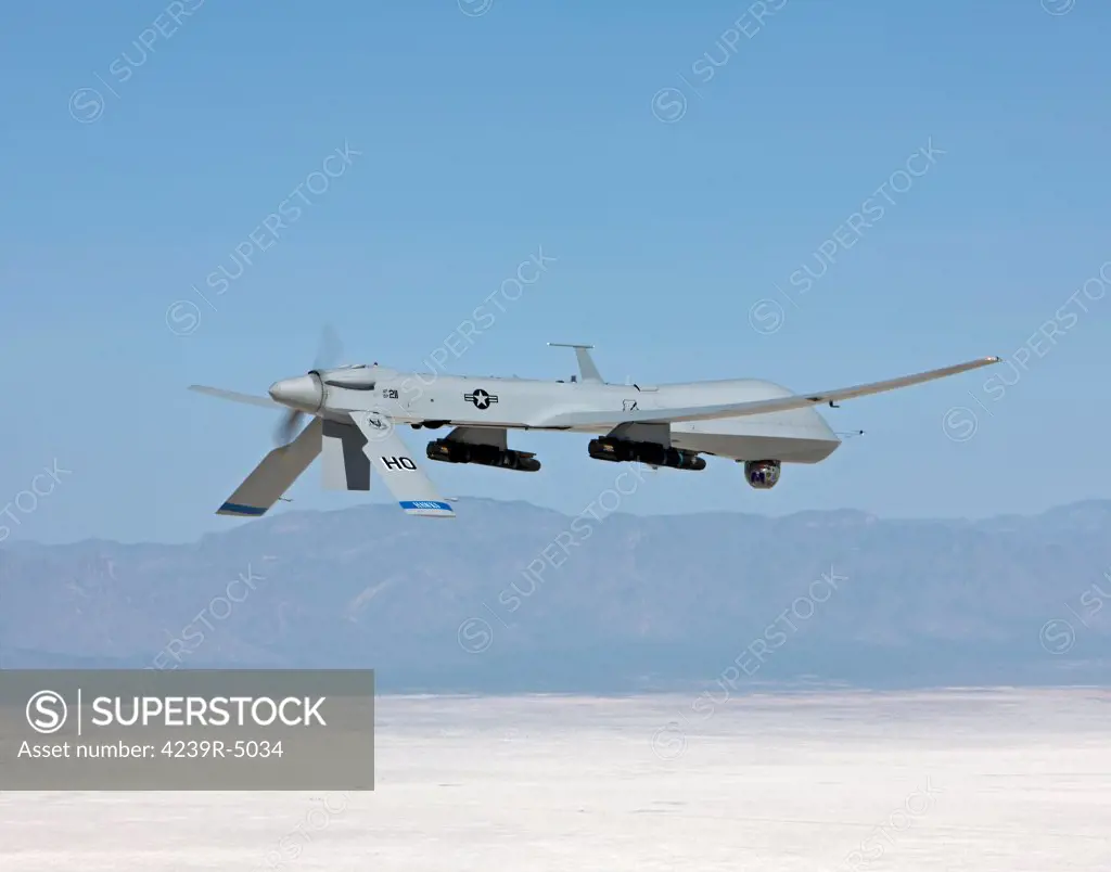 An MQ-1 Predator flies a training mission out of Holloman Air Force Base, New Mexico.