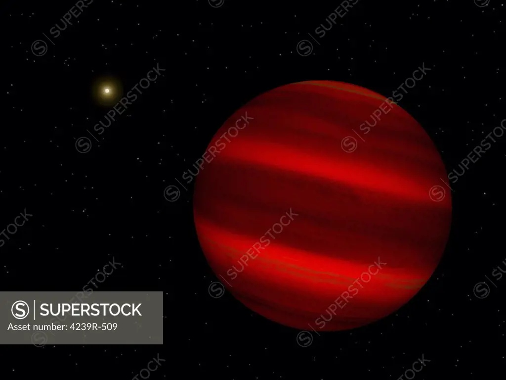 Artist's concept of how the brown dwarf Gliese 229 b might appear from a distance of about a half million miles