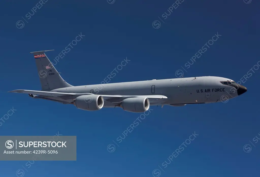A KC-135R from the 161st Air Refueling Wing flies a training mission out of Phoenix, Arizona.