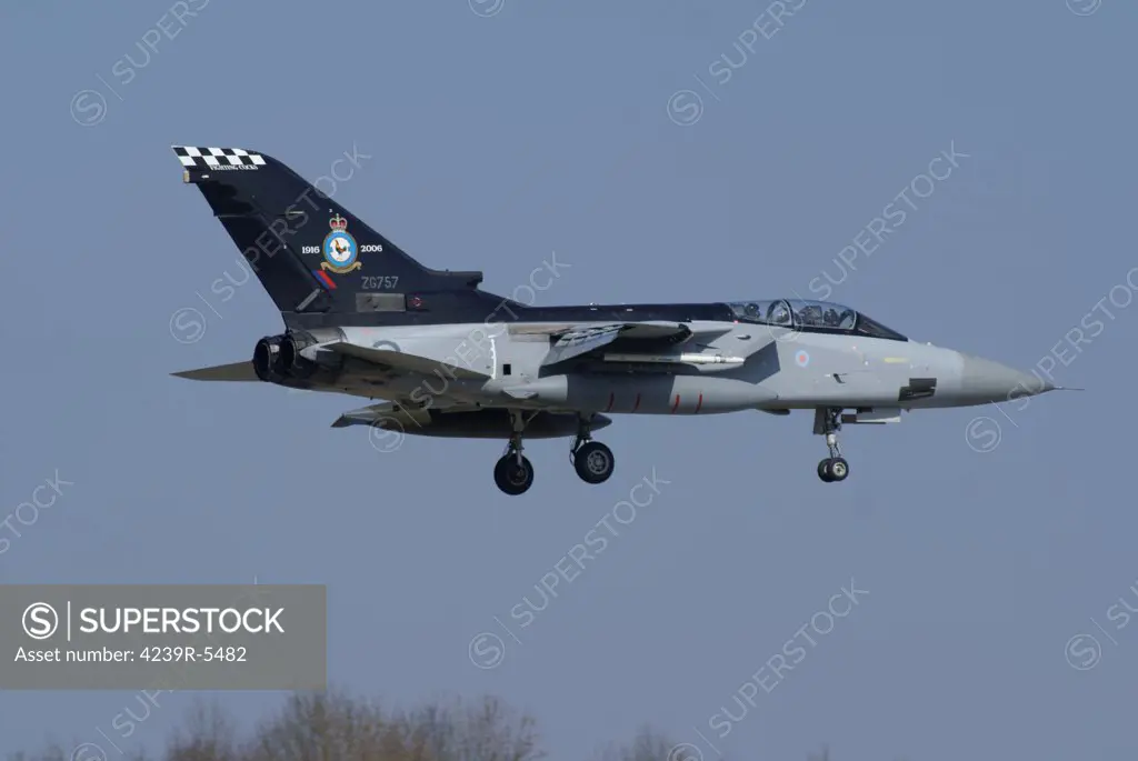 A Panavia Tornado F3 of the Royal Air Force in flight over Florennes, Belgium.