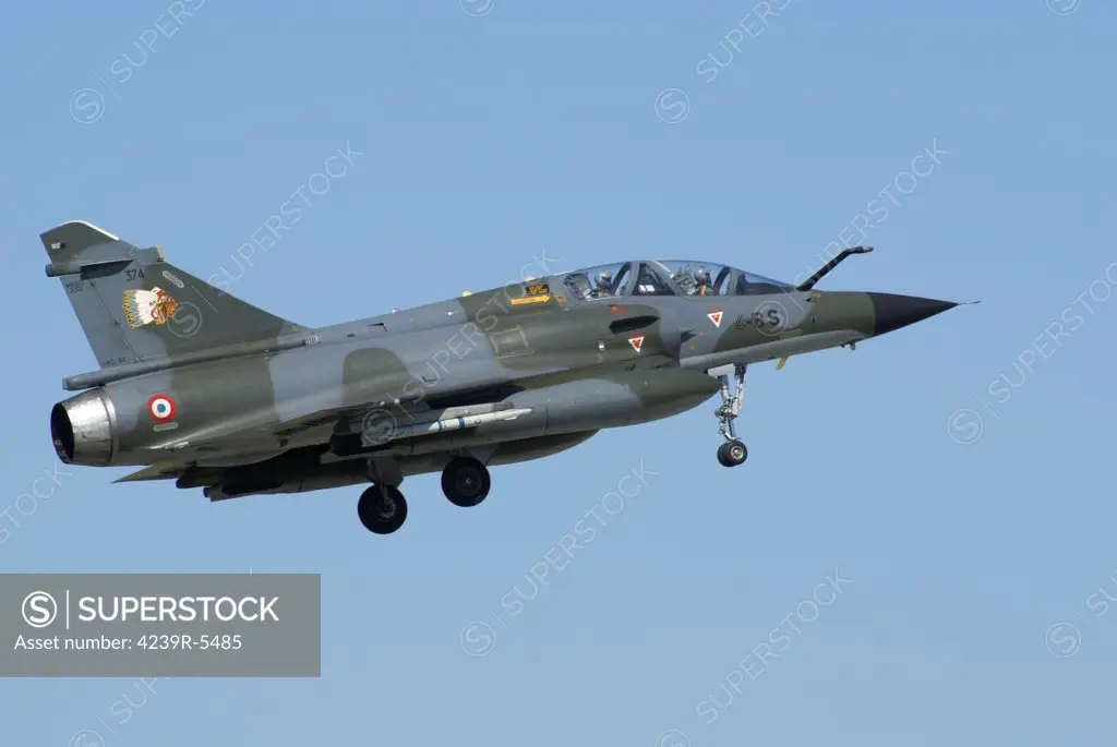 A Mirage 2000D of the French Air Force in flight over Florennes, Belgium.