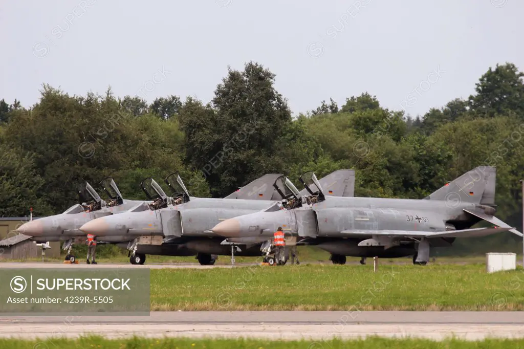 German F-4F Phantom aircraft of Fighter Wing 71 at Wittmund, Germany.