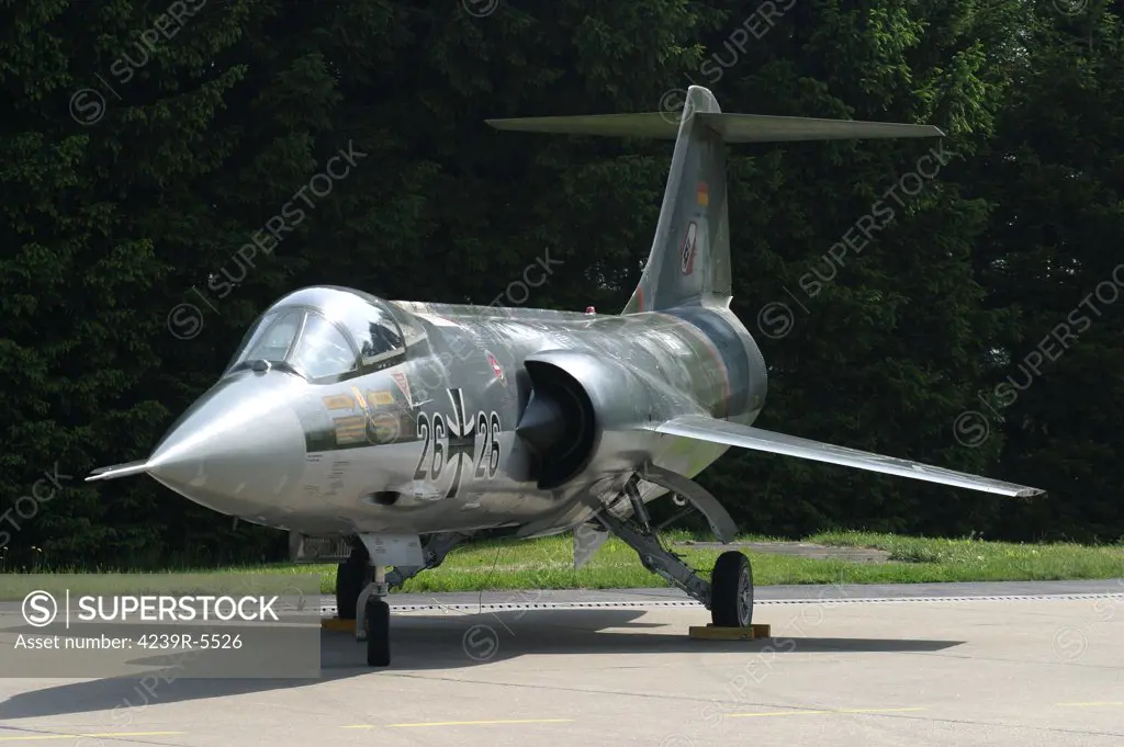 Luftwaffe F-104G Starfighter of Fighter bomber wing 33 at Buchel Airfield, Germany.