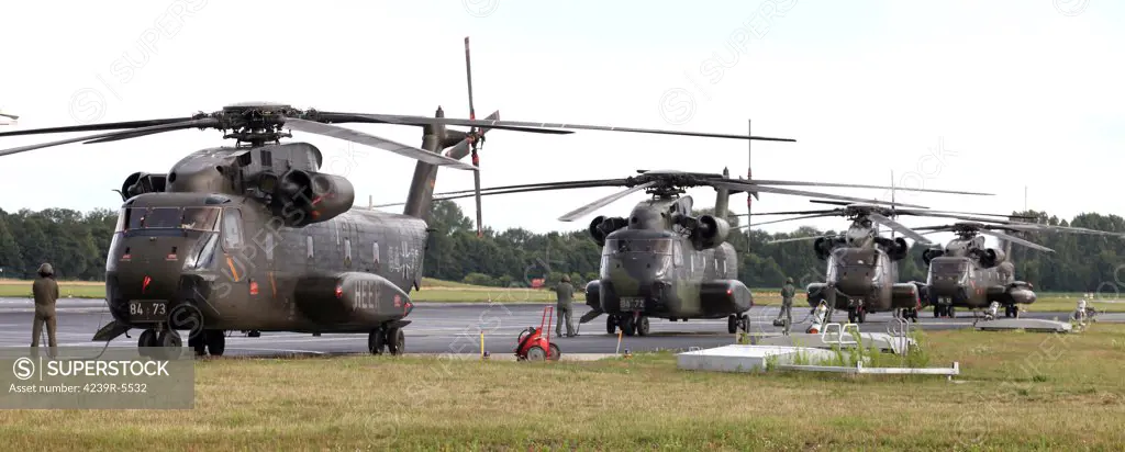 German Army CH-53G helicopters, Rheine-Bentlage Airfield, Germany.