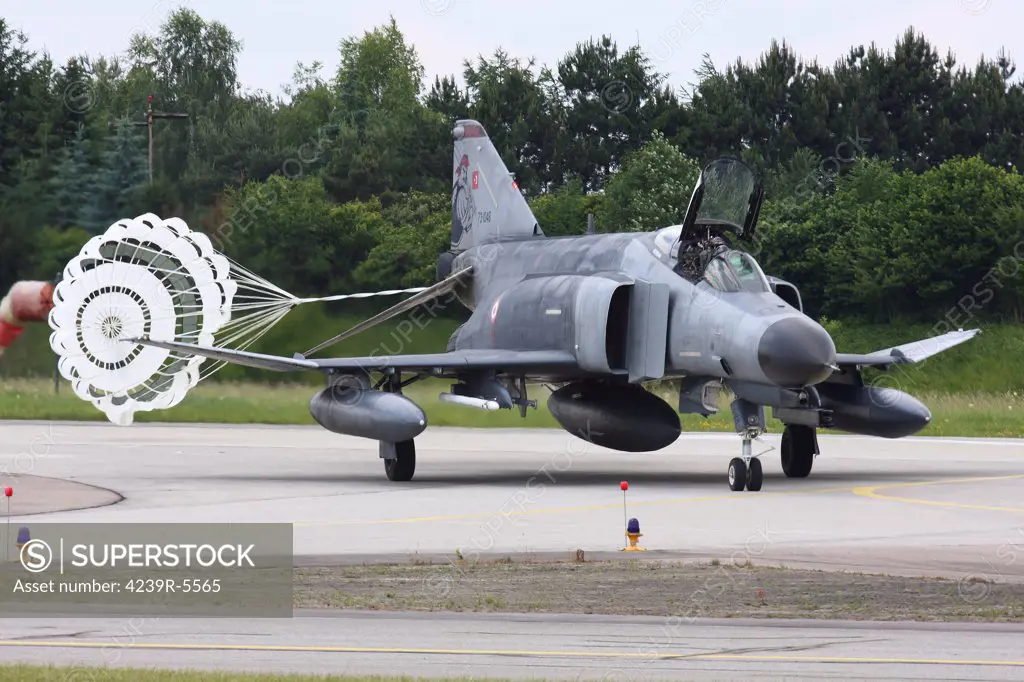 Turkish F-4E Phantom with Israeli built Elta ECM pod during the bi-annual ELITE exercise at Lechfeld Airfield, Germany.