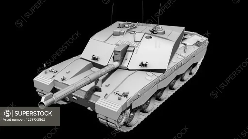 Clay render of a Challenger II tank.