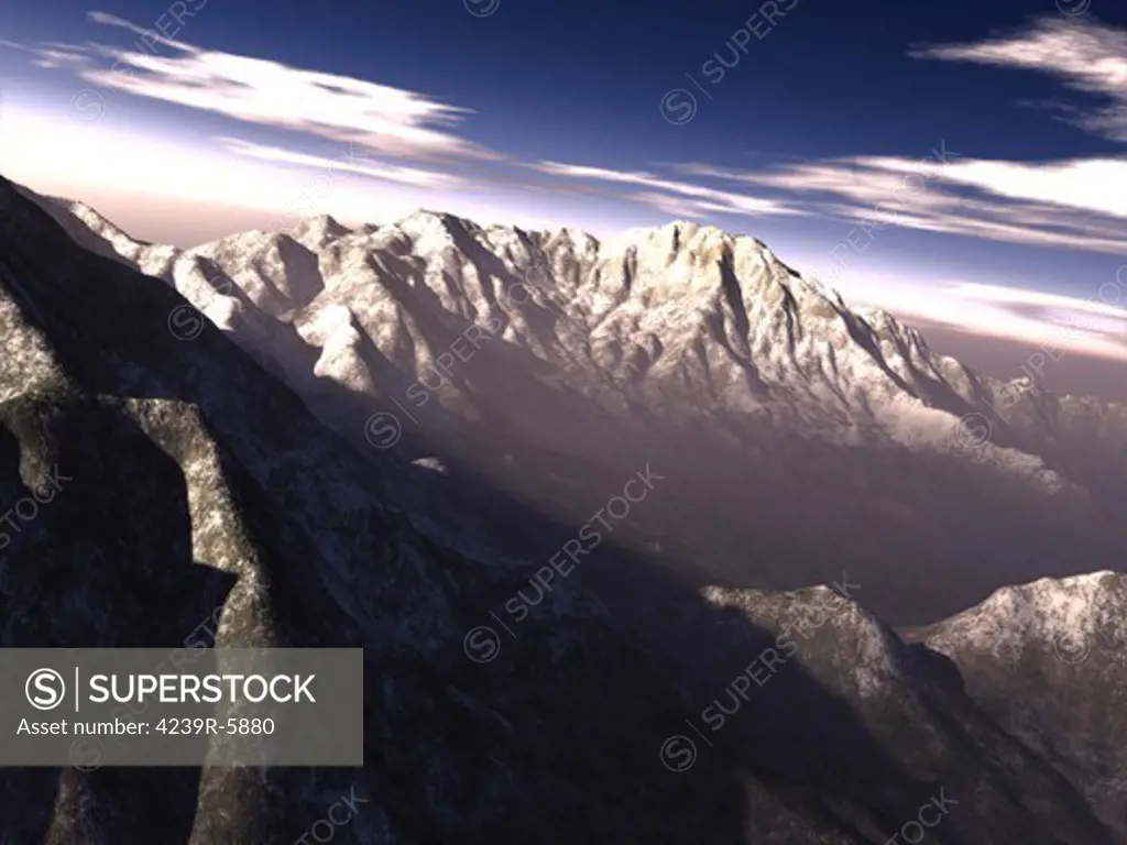 Terragen render of Kitt Peak, Arizona, USA.