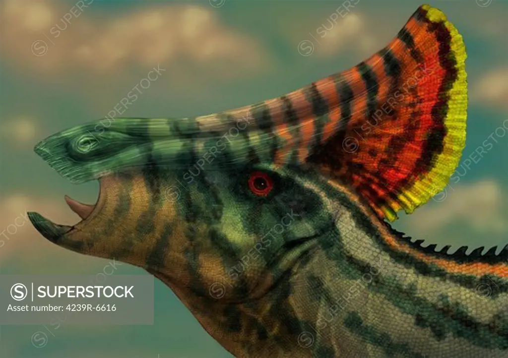 Olorotitan dinosaur portrait.