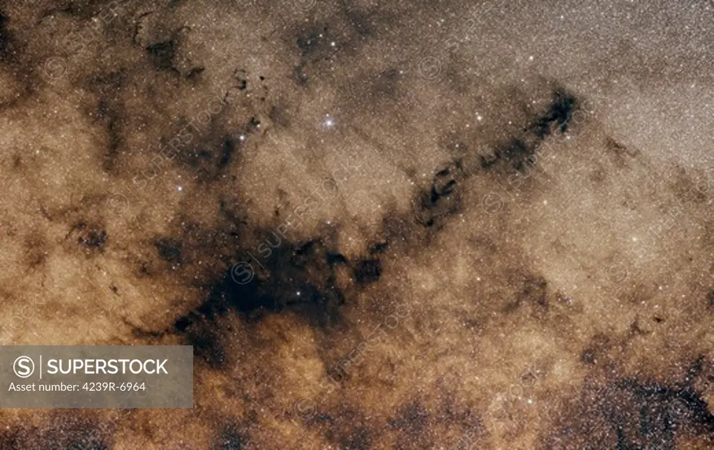 A dark nebula against the Milky Way.
