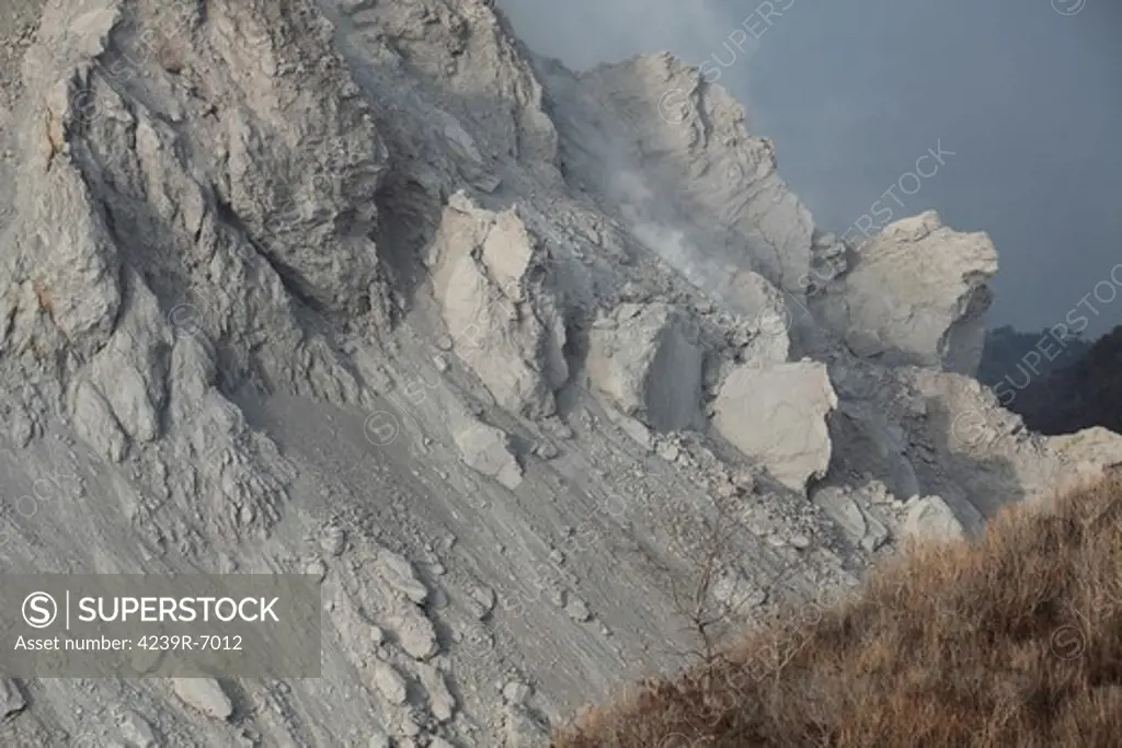 December 1, 2012 - Extrusion lobes on flank of Rerombola lava dome of Paluweh volcano, Flores, Indonesia.