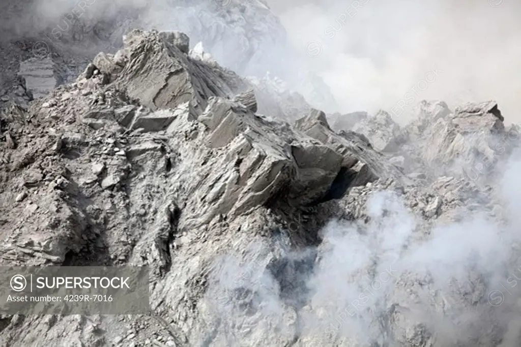 December 1, 2012 - Close-up of extrusion lobe on Rerombola lava dome of Paluweh volcano during 2012 eruption, Flores, Indonesia.