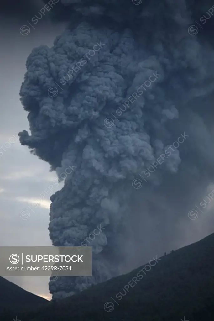 December 6, 2012 - Large ash cloud rising from Tompaluan crater (Kawah Tompaluan) at Lokon-Empung volcano, Sulawesi, Indonesia. Tompaluan crater lies on the saddle between older Lokon and Empung volcanoes and is the only crater active since 1829.