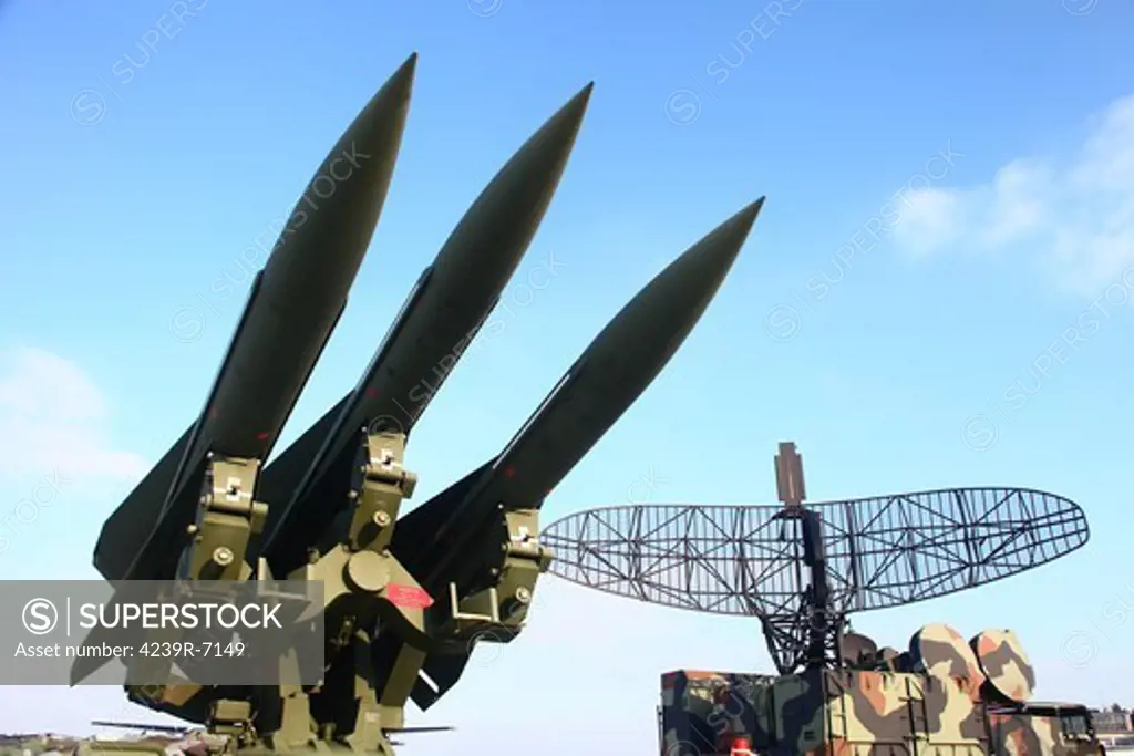 MIM-23 Hawk anti-aircraft missile launcher of the German Air Force, Gatow, Germany.