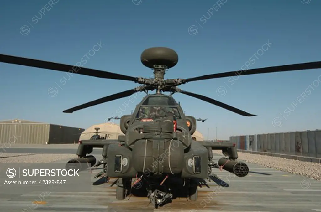 An Apache Helicopter at Camp Bastion, Helmand Province, Afghanistan