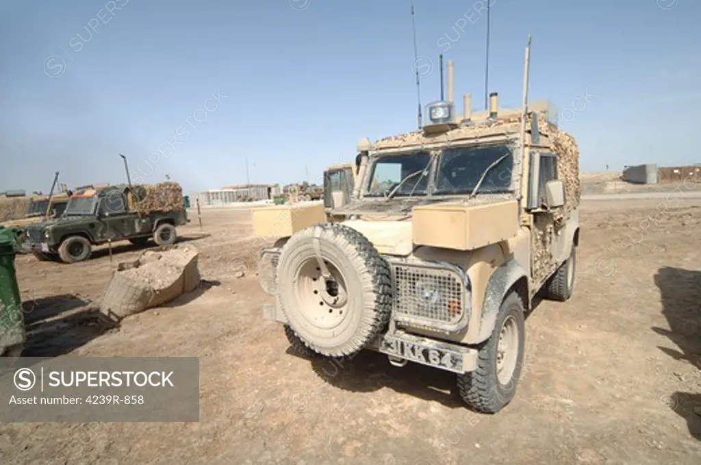 Camp Condor, Iraq - The Snatch Land Rover patrol vehicle used by the British Army