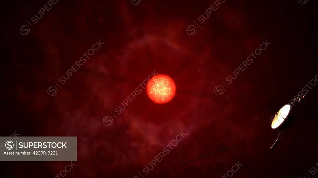 View from Voyager 1 if our Sun were replaced by VY Canis Majoris, the largest known star.