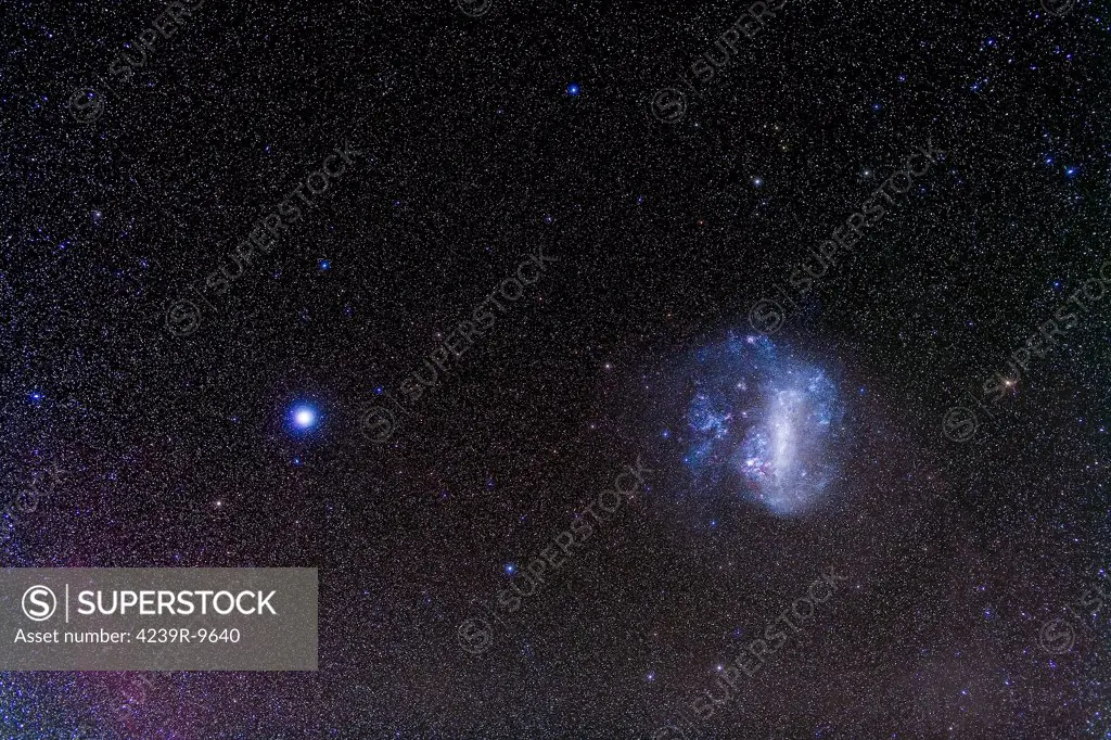 The Large Magellanic Cloud and bright star Canopus.