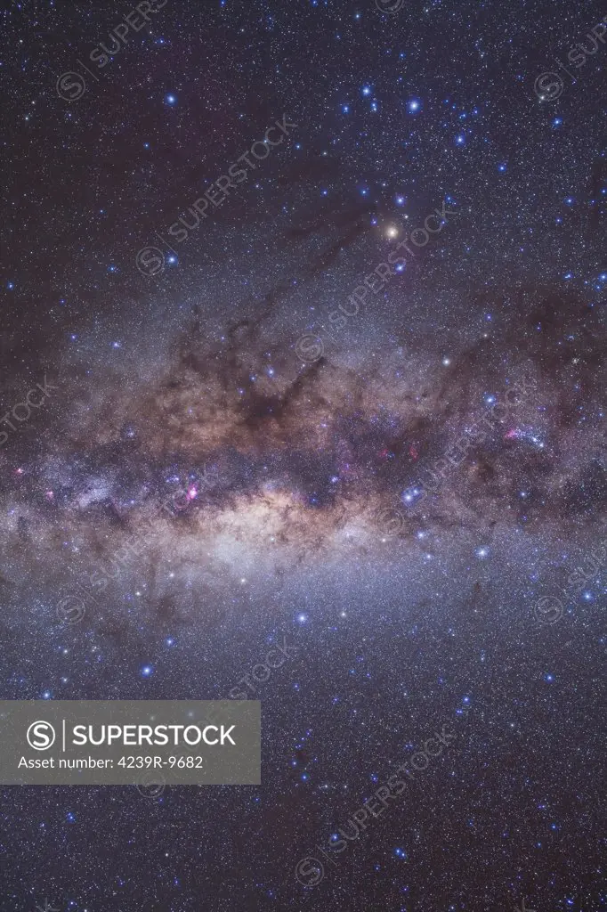 The center of the Milky Way through Sagittarius and Scorpius.
