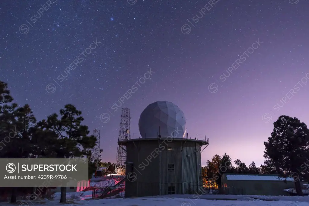A defunct Air Force Station radar tower still stands at Mount Lemmon Observatory near Tucson, Arizona.  A remnant of the Cold War.
