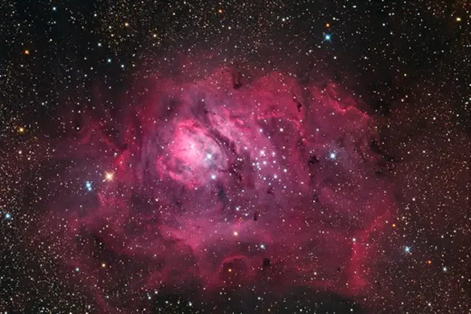 The Lagoon Nebula is a bright, diffuse nebula in the southern constellation Sagittarius; cataloged as M8 or NGC 6526