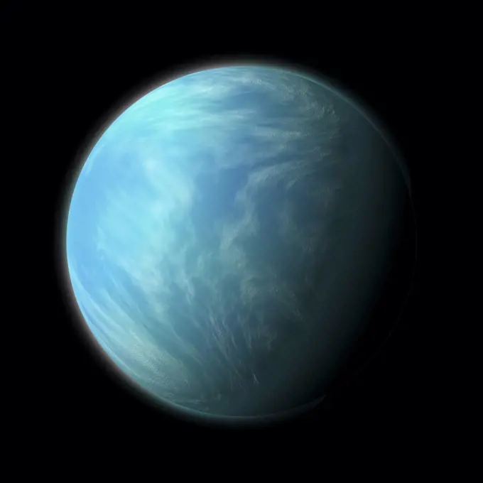 Artist's depiction of Kepler 22b, a planet within the habitable zone of a type G star about 600 light years from Earth in the constellation Cygnus.