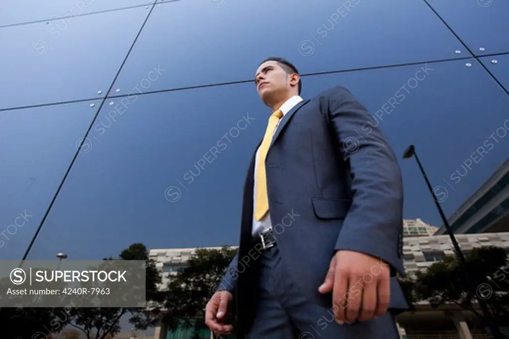 Confident Young Businessman Next To His Office Building