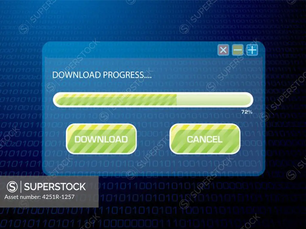 Illustrated background image of a download in progress of a browser