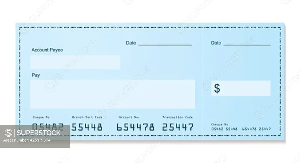 Blue dollar old style bank cheque blank for your business